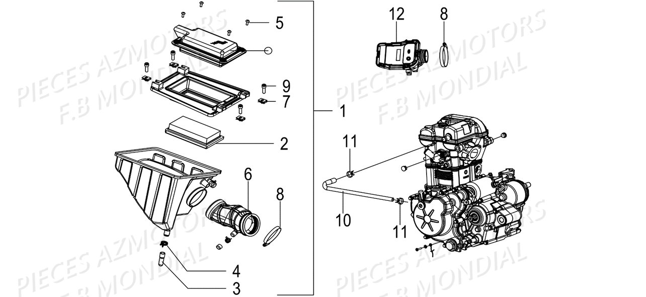 Filtre A Air FB MONDIAL Pieces SMX 125 ENDURO EU IV FB Mondial Origine