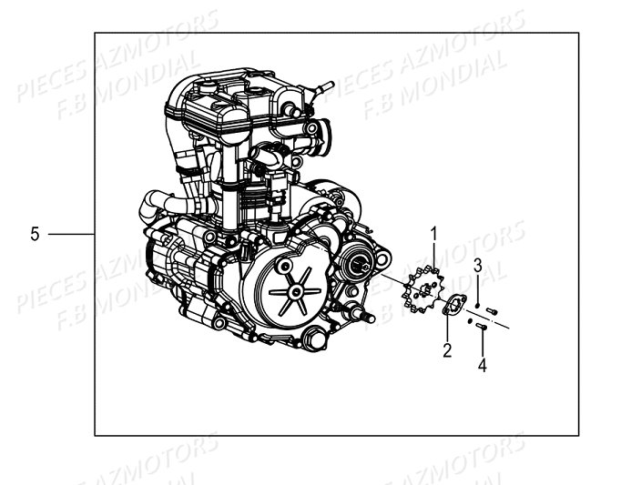 Moteur FB MONDIAL Pieces SMX 125 ENDURO EU IV FB Mondial Origine