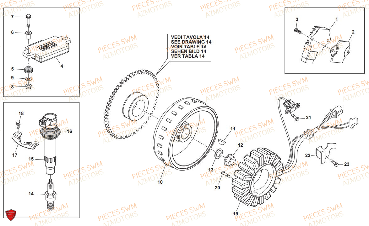 Allumage SWM Pieces SWM Origine SM 125R SUPERMOTARD FACTORY E4(2019)
