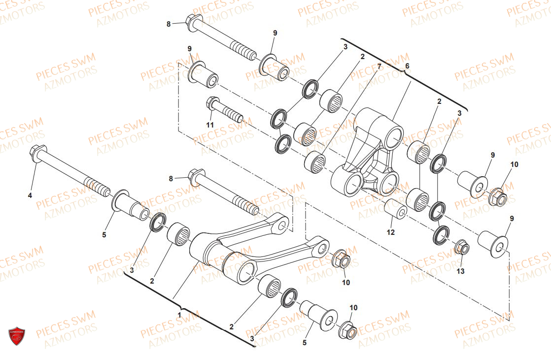 Suspension Arriere SWM Pieces SWM Origine SM 125R SUPERMOTARD FACTORY E4(2019)
