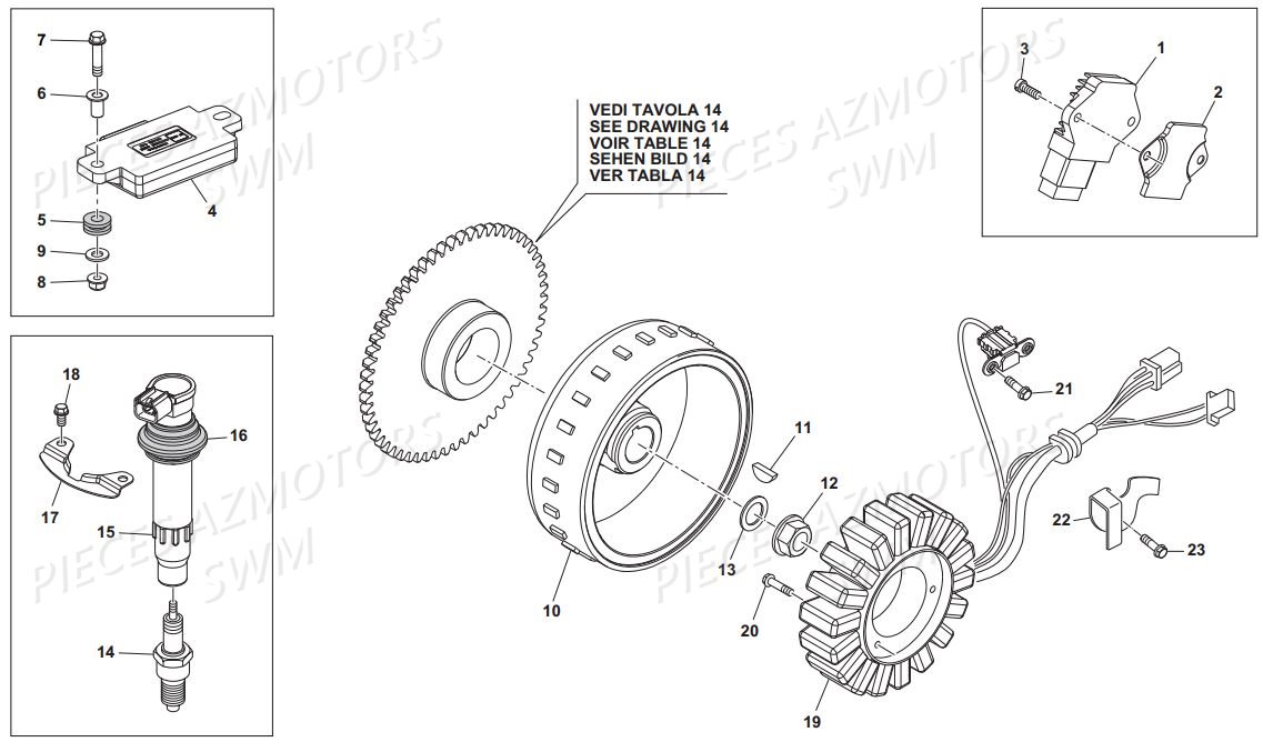 Electricite 2 SWM Pieces SWM Origine SM 125R SUPERMOTARD E4(2017)
