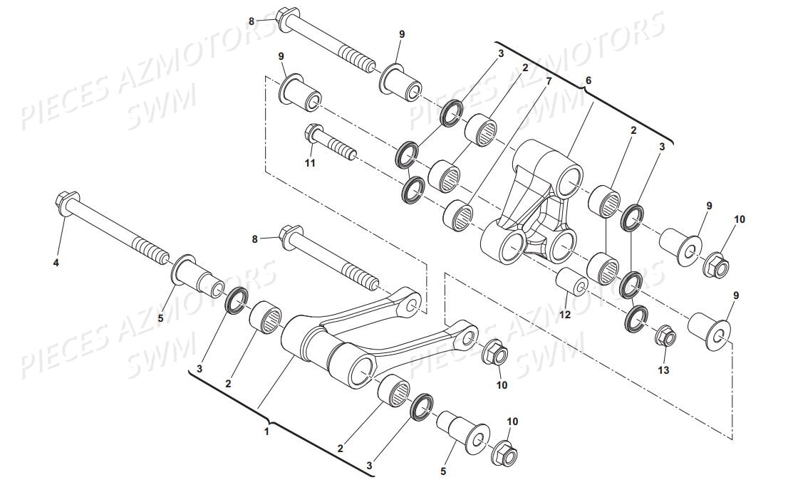 LEVIER_SUSPENSION_ARRIERE SWM Pieces SWM Origine ENDURO RS 125R E4 (2017)
