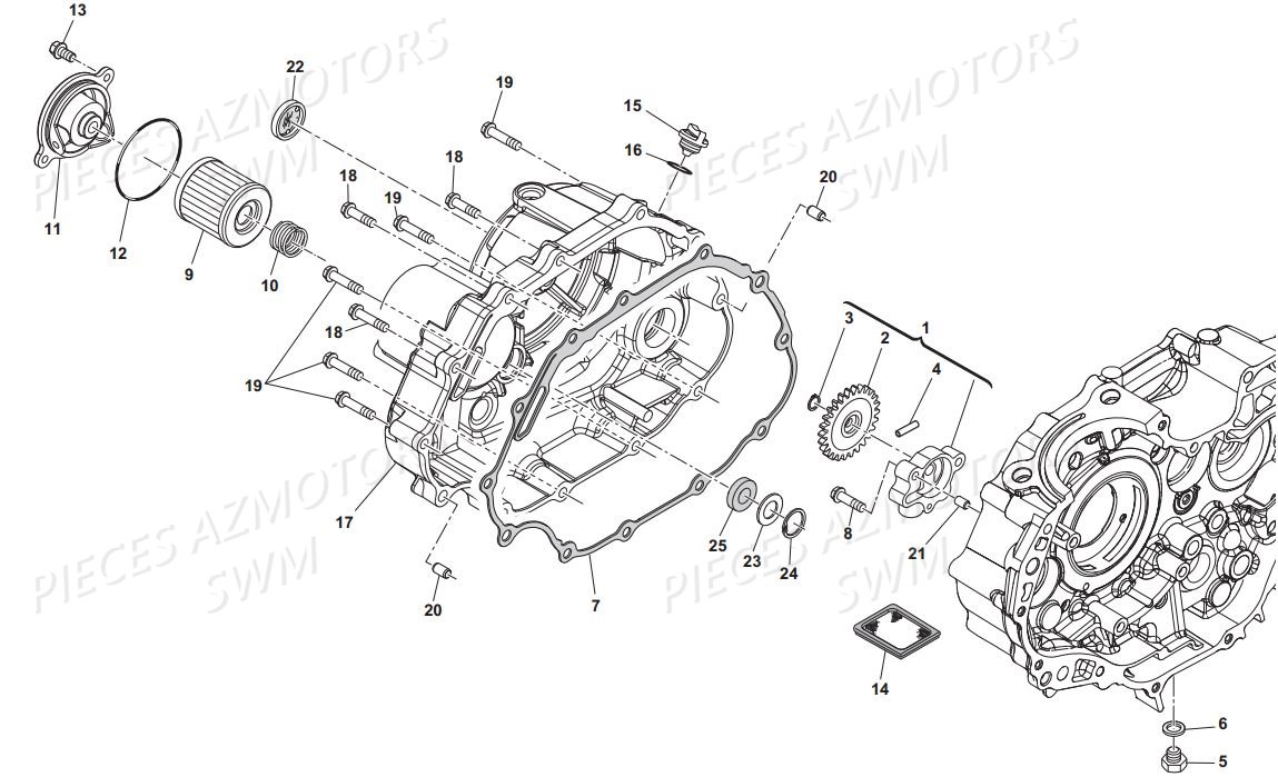 Pompe Huile SWM Pieces SWM Origine SM 125R SUPERMOTARD E4(2017)
