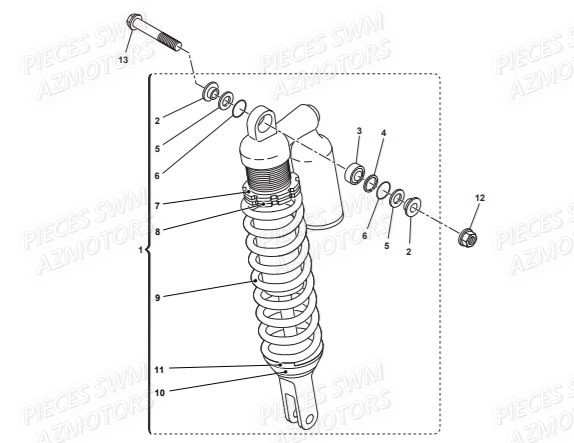 Amortisseur SWM Pieces SWM Origine SM 500R (2016)

