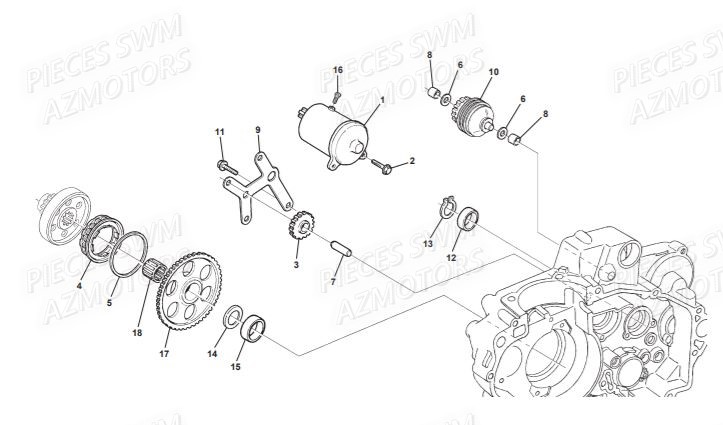 Demarreur SWM Pieces SWM Origine SM 500R (2016)
