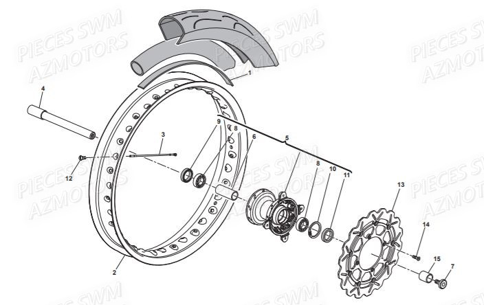 Roue Avant SWM Pieces SWM Origine SM 500R (2016)
