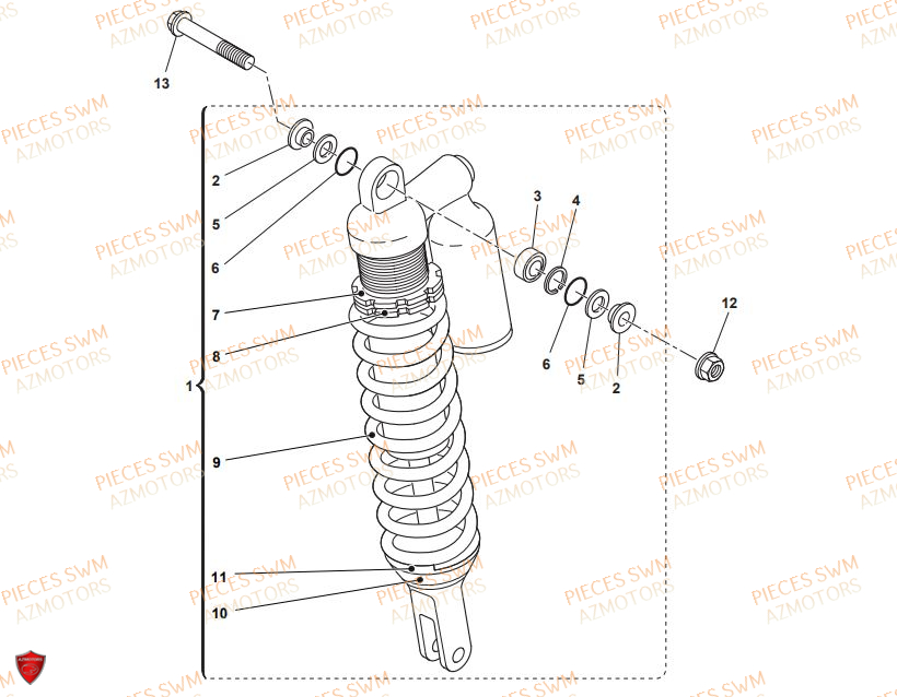 Amortisseur SWM Pieces SWM Origine SM 500R (2018)
