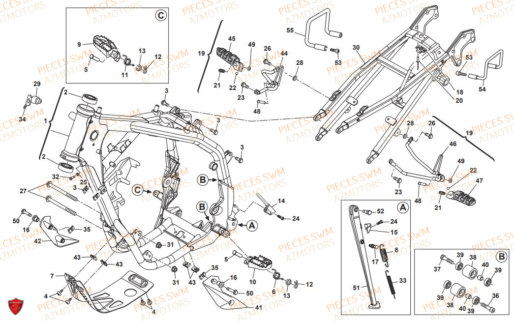 CHASSIS SWM Pieces SWM Origine ENDURO SM 500R (2018)
