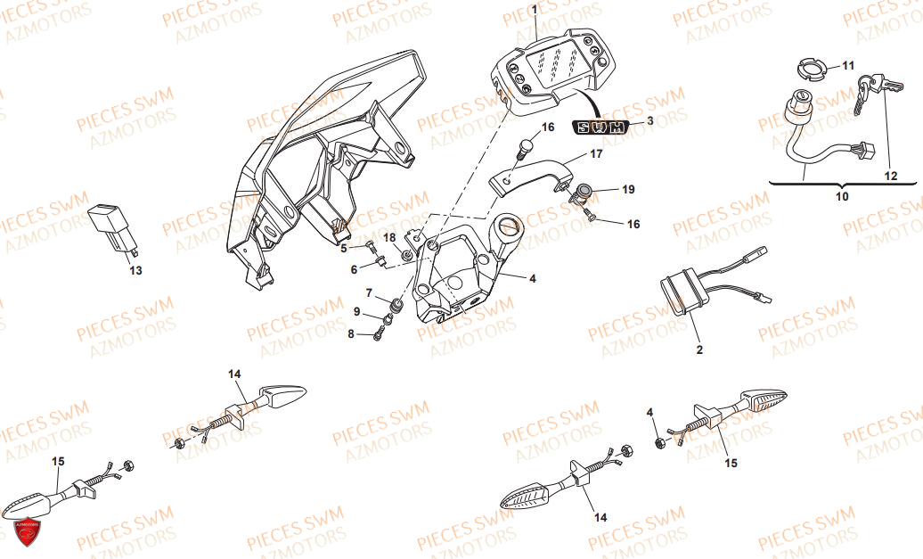 COMPTEUR SWM Pieces SWM Origine ENDURO SM 500R (2018)
