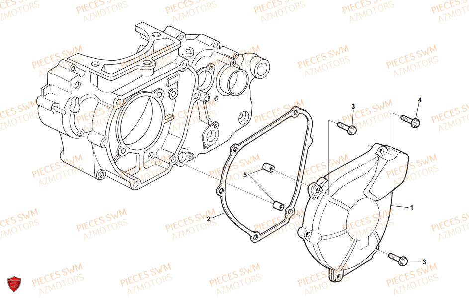 Couvercle Carter Gauche SWM Pieces SWM Origine SM 500R (2018)
