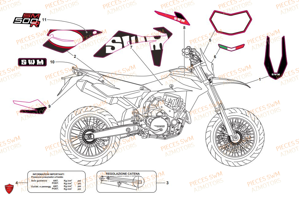 Decors SWM Pieces SWM Origine SM 500R (2018)
