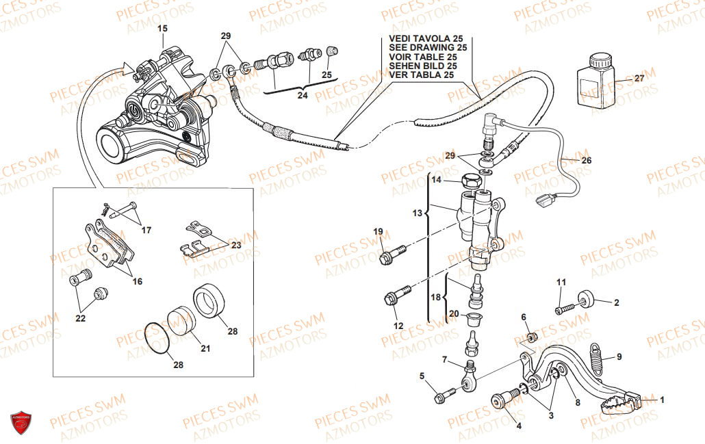 FREIN ARRIERE SWM SM 500 R 2018