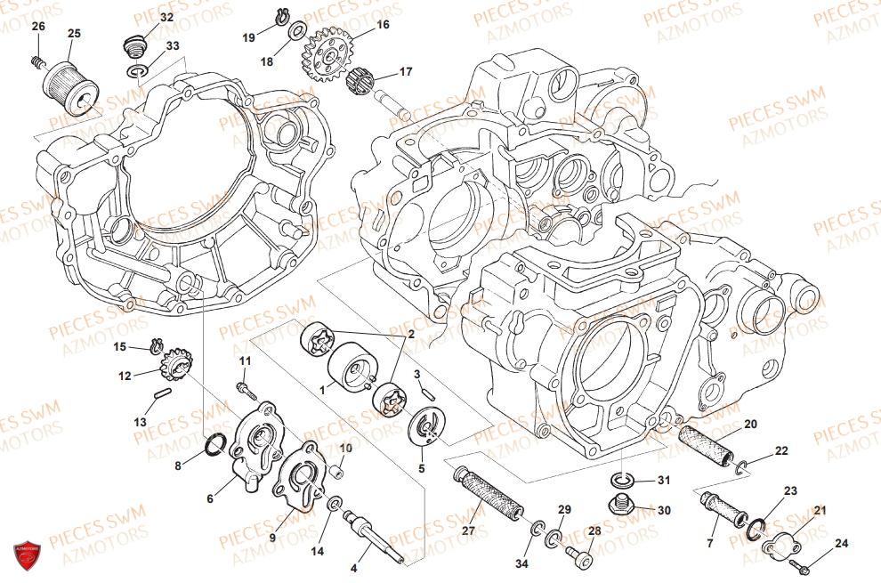 POMPE A HUILE pour SM 500 R 2018