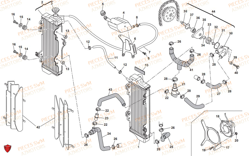 REFROIDISSEMENT pour SM 500 R 2018