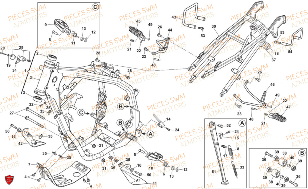 Cadre SWM Pieces SWM Origine SM 500R (2022)
