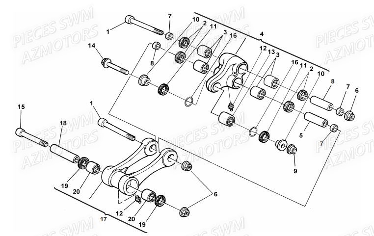 BIELLETTE DE SUSPENSIONS SWM SM 650R