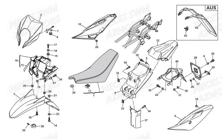 Carenages SWM Pieces SWM SUPERMOTARD SM 650R