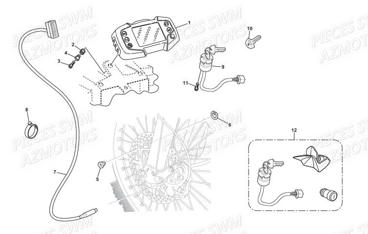 Compteur SWM Pieces SWM SUPERMOTARD SM 650R