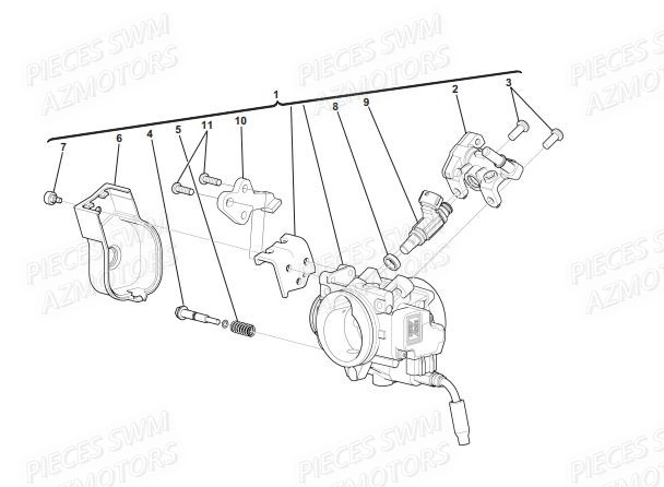 Corps Papillon SWM Pieces SWM SUPERMOTARD SM 650R