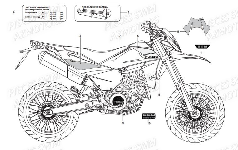 Decors SWM Pieces SWM SUPERMOTARD SM 650R
