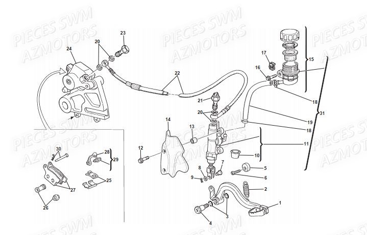 Frein Arriere SWM Pieces SWM SUPERMOTARD SM 650R