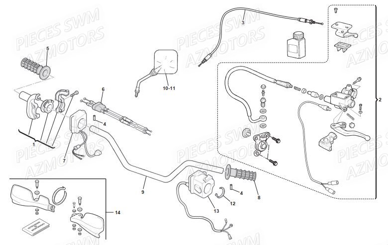 Guidon SWM Pieces SWM SUPERMOTARD SM 650R