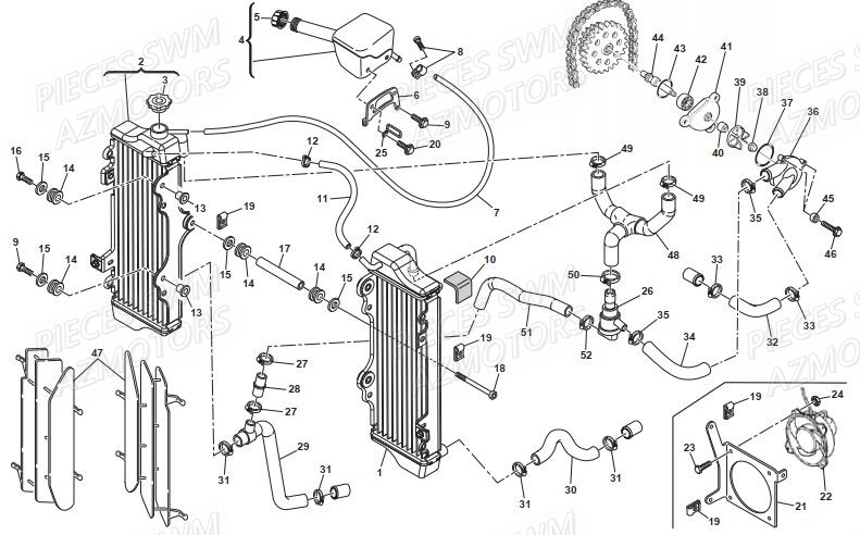 Radiateur SWM Pieces SWM SUPERMOTARD SM 650R