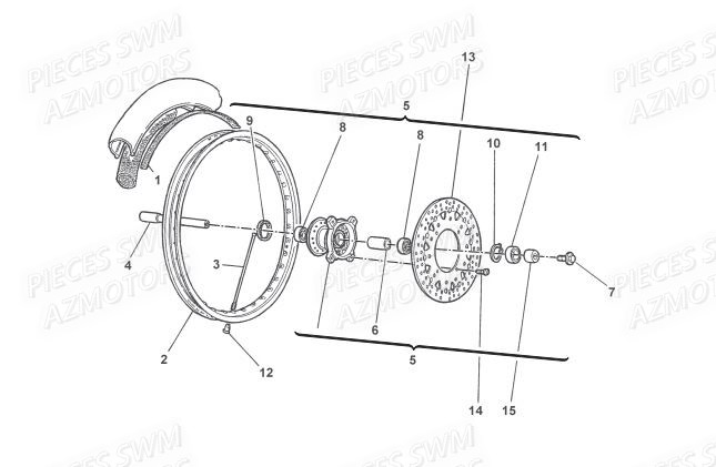 Roue Avant SWM Pieces SWM SUPERMOTARD SM 650R