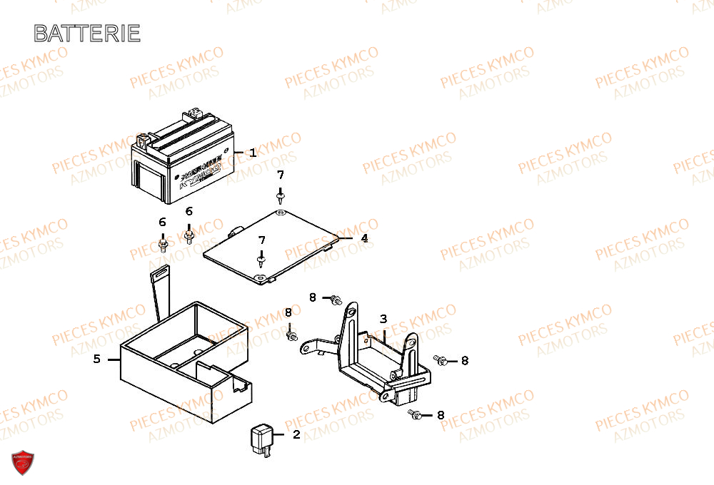BATTERIE YTX5L-BS YUASA (ORIGINE) KYMCO pour BATTERIE de SPACER-50-2T