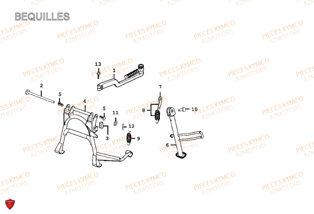 BEQUILLES KYMCO Pieces Scooter SPACER-50-2T