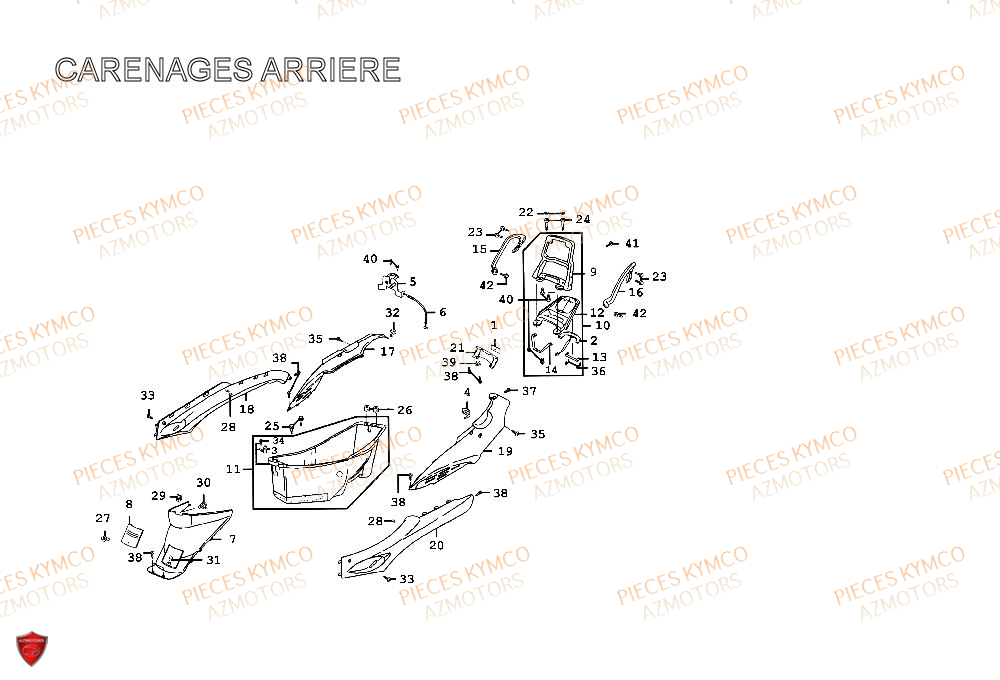 CARENAGE ARRIERE pour SPACER-50-2T