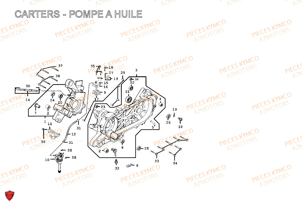 CARTER MOTEUR KYMCO SPACER 50 2T