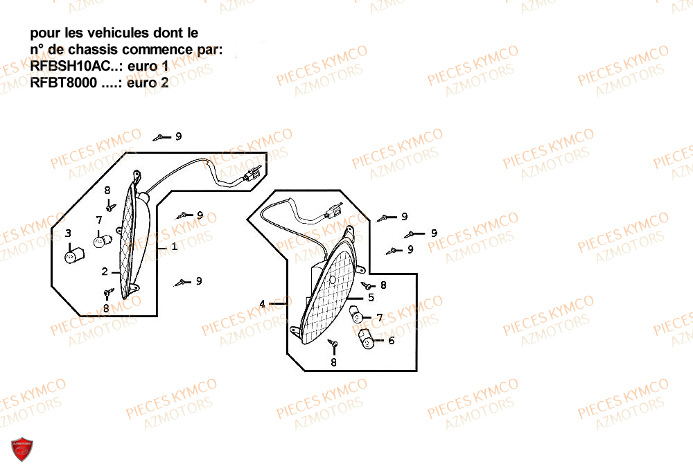 Clignotants Avant KYMCO Pieces SPACER 50cc 2T EURO II CLASSIC (SH10AE)