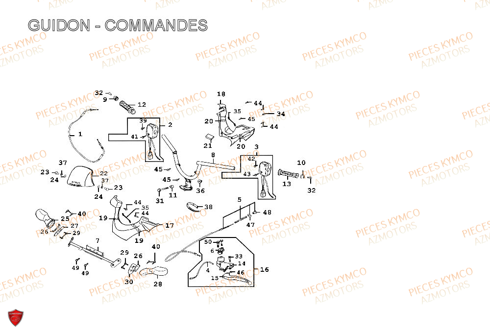 GUIDON KYMCO SPACER 50 2T