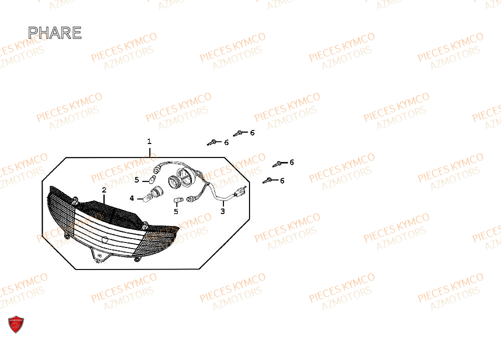 Phare KYMCO Pieces SPACER 50cc 2T EURO II CLASSIC (SH10AE)