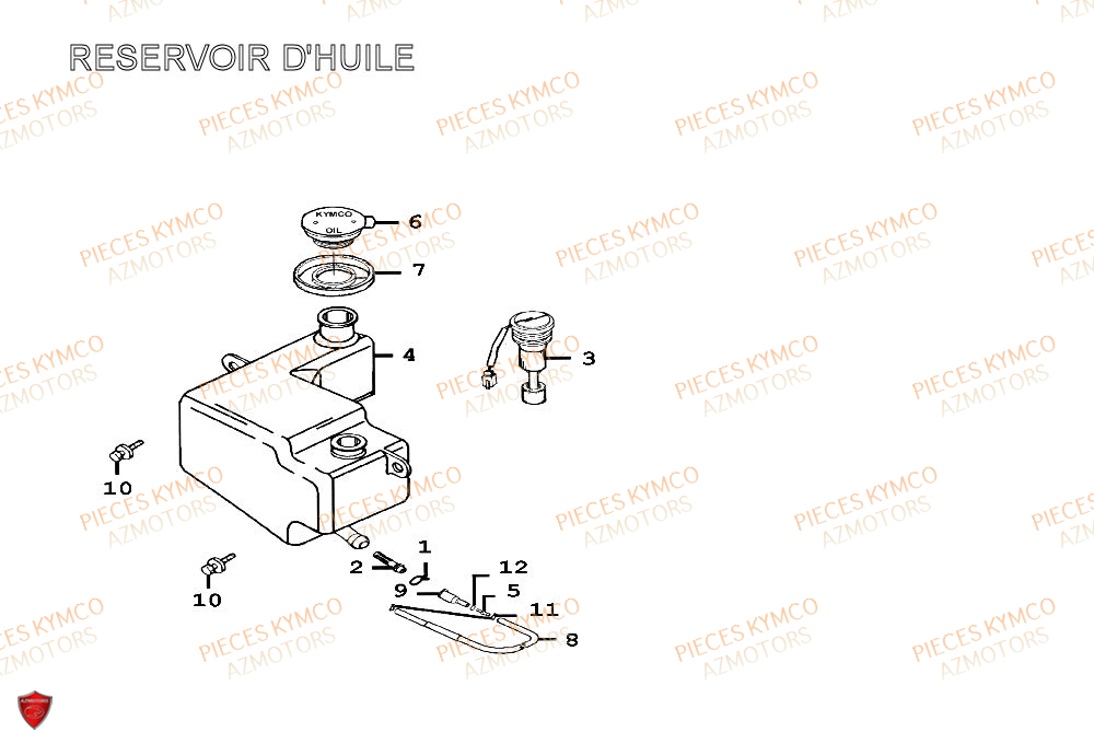 Reservoir D Huile KYMCO Pieces SPACER 50cc 2T EURO II CLASSIC (SH10AE)
