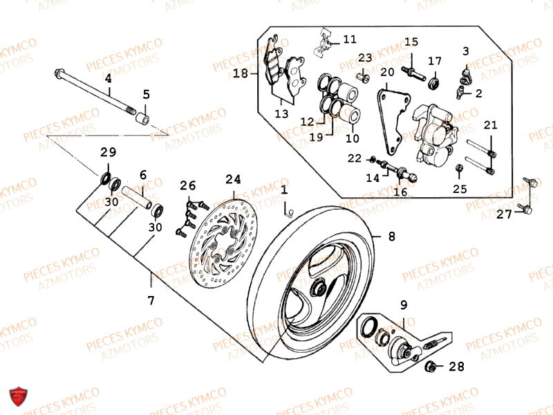 ROUE AVANT KYMCO SPACER 50 2T