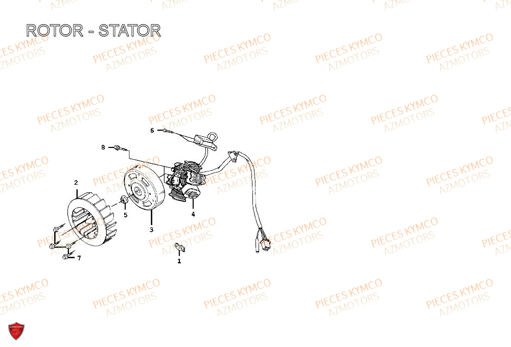 Stator KYMCO Pieces SPACER 50cc 2T EURO II CLASSIC (SH10AE)