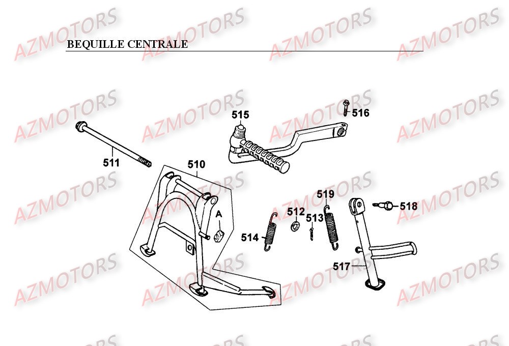 BEQUILLE_CENTRALE KYMCO Pièces Scooter Kymco SPACER 125 12" 4T (SH25BA)