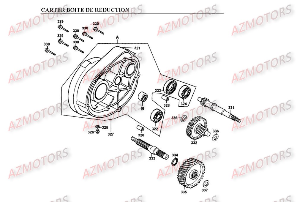 Carter Boite De Reduction Finale KYMCO Pièces Scooter Kymco SPACER 125 12" 4T