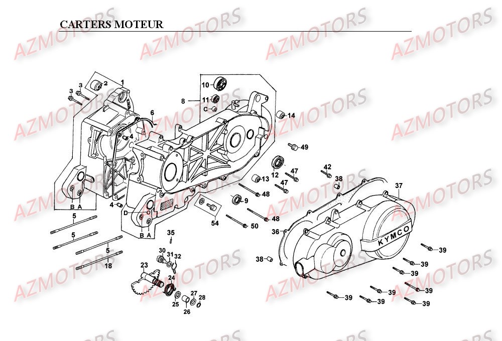 CARTER MOTEUR KYMCO SPACER125 12P