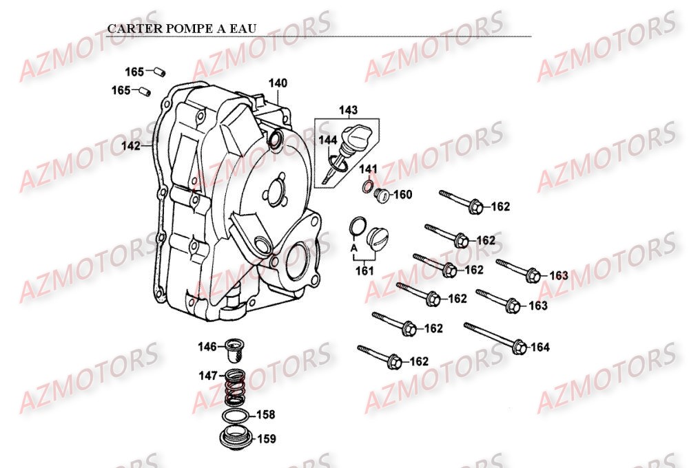 Carter Pompe A Eau KYMCO Pièces Scooter Kymco SPACER 125 12" 4T