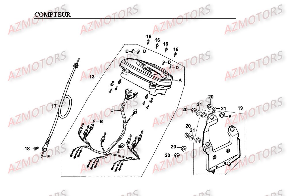 Compteur KYMCO Pièces Scooter Kymco SPACER 125 12" 4T