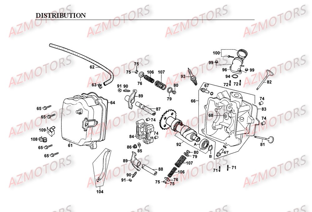 Distribution KYMCO Pièces Scooter Kymco SPACER 125 12" 4T