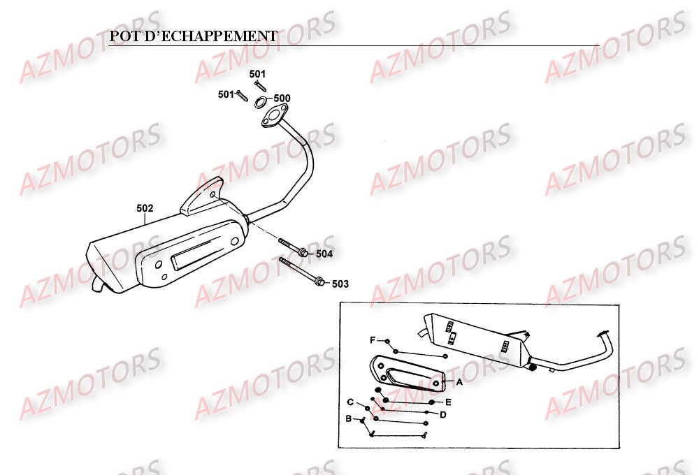 ECHAPPEMENT KYMCO Pièces Scooter Kymco SPACER 125 12" 4T (SH25BA)