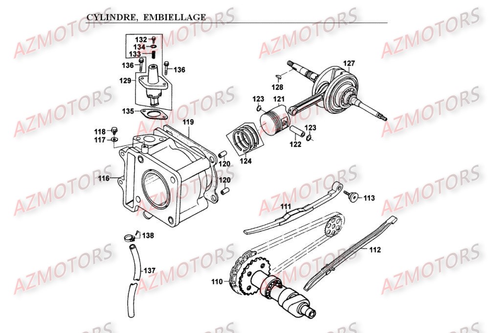 EMBIELLAGE CYLINDRE pour SPACER125-12P
