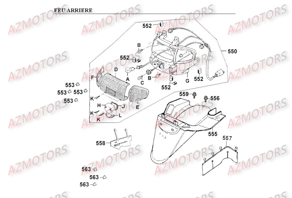 FEU ARRIERE pour SPACER125-12P