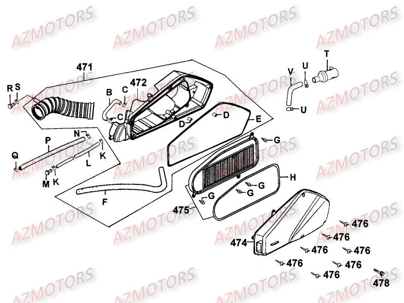 Filtre A Air KYMCO Pièces Scooter Kymco SPACER 125 12" 4T