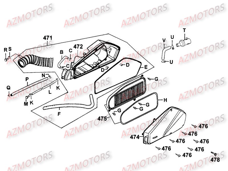 FILTRE_A_AIR KYMCO Pièces Scooter Kymco SPACER 125 12" 4T (SH25BA)