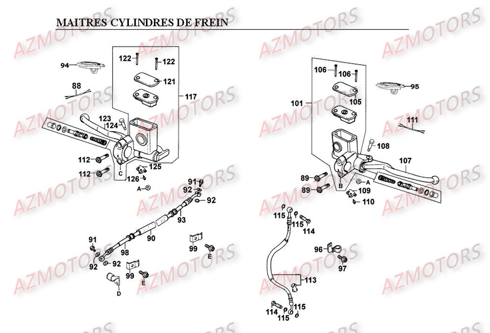Maitre Cylindre KYMCO Pièces Scooter Kymco SPACER 125 12" 4T
